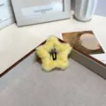 Barrette en peluche jaune en forme d'étoile pour filles, accessoire de cheveux doux - Pentagramme / Jaune Oie