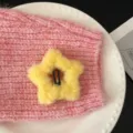 Mignonne pince à cheveux étoile jaune en peluche pour filles, clip BB doux d'automne - Jaune Oie