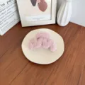 Pince à cheveux élégante en peluche rose clair pour coiffures douces d'automne et d'hiver - Rose Poudré