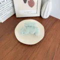 Pince à cheveux en peluche vert menthe pour un style élégant d'automne-hiver - Vert