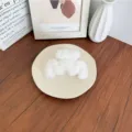 Pince à cheveux élégante en peluche blanche pour la coiffure d'hiver - Blanc Cassé