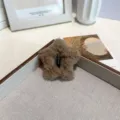 Jolie barrette étoile en peluche marron pour filles, accessoire de cheveux automne-hiver - Pentagramme / Kaki