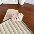 Accessoire tête d'ours en peluche rose mignon pour broche ou décoration de sac DIY - Rose