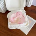 Elegant pink orchid flower hair clip with pearl center for forest-style hair styling - Light Pink