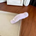 Barrette à cheveux en peluche lavande avec perle pour coiffures d'automne - Mauve Clair