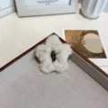 Barrette à cheveux BB en peluche beige en forme d'étoile pour l'automne et l'hiver - Pentagramme / Abricot