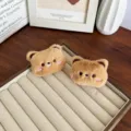 Paire d'accessoires décoratifs en peluche d'ours brun pour vêtements et sacs d'enfants - Style Ouverture Arrière / Ours en peluche