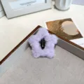 Mignonne pince à cheveux en peluche étoile lilas pour l'automne et l'hiver style BB - Pentagramme / Violet
