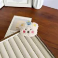 Mignon petit ours en peluche crème pour décoration de sacs et vêtements, doux au toucher - Style Ouverture Arrière / Abricot