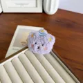 Adorable breloque tête d'ours en peluche violette pour bricolage de broches ou sacs - Violet