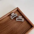 Minimalist 4cm light gray square acetate hair claw clips for bangs and daily hair styling - 2 Pieces/Pack / Gray