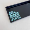 Lindas mini pinzas para el cabello con forma de hueso en colores dulces para mascotas - Azul Verde Lunares