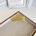 Grande pince à cheveux carrée jaune translucide pour cheveux épais et coiffage - Blocs Carrés Moyens / 8.5cm / Vert Gelée