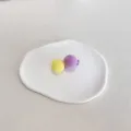 Pince à cheveux mignonne avec boules de poils jaune et violette - Jaune Violet