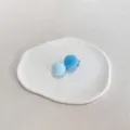 Barrette à cheveux à double pompon bleu pour femme, accessoire mignon pour l'hiver - Bleu Glacial