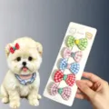 Handmade puppy hair clips cute plaid bow hairpins for small dogs Maltese and Bichon pets. - 5 Pack with U-Clip / Full Set Plaid