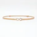 Elegant slim faux leather belt in beige with gold pearl flower buckle dress accessory - Apricot