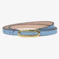 Cinturon de cuero fino para mujer elegante hebilla dorada accesorio de cintura azul claro - 100cm / Azul Cielo y Rosa