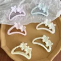 Grandes pinces à cheveux à fleurs lot de 6 en couleurs pastel douces pour femme - Style Double Fleur / 9cm / Crème