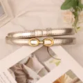 Cintura sottile dorata metallica elegante da donna, accessorio minimalista e chic. - Oro Lucido