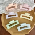 Grandes pinces à cheveux rectangulaires mates aux tons pastel pour cheveux épais - Style Carré / 10.5cm / Multicolore