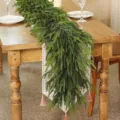 Lush 13-fork artificial Norfolk pine garland for Christmas festive table or door decor - 60-Head / 1.8m
