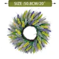 Detailansicht des künstlichen Frühlingskranzes aus Lavendelgras mit 50,8 cm Durchmesser - Frühlings-Turmgraskranz / Durchmesser 50cm (20 Zoll) / Lila & Gelb Farbblock