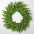 20-inch Christmas green pine needle wreath with natural vine base for front door. - 60CM / Real Touch Cypress Wreath