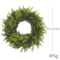 60cm artificial green cedar wreath for Christmas front door home decor 815g - 60CM Cedar Wreath