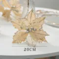 20cm champagne Christmas tree artificial flower ornament with glitter - 1 Piece / Champagne