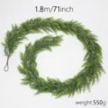 1.8m Norfolk pine artificial cedar garland for Christmas decor, weighing 550g - 1.8m 52-Head (Norfolk Pine)