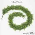 Realistic 1.8m Artificial Norfolk Pine Garland, Green Christmas Decor for Door and Stair - 1.8m 90-Head (Norfolk Pine)
