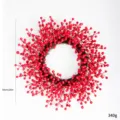 Red Christmas berry wreath with 50cm diameter and 340g weight for front door decor - 50CM 12-Head Berry Wreath