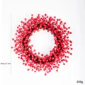 Red berry Christmas wreath with 45cm diameter and 250g weight on white background - 45CM 7-Head Berry Wreath