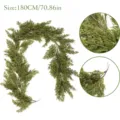 Detailed view of 180cm artificial cypress pine needle garland for holiday decor - Artificial Cedar Style / 180cm / Cedar Green