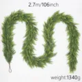 2.7m realistic Norfolk pine artificial garland for Christmas staircase and door decor - 2.7m 142-Head (Norfolk Pine)