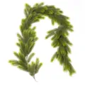 Lush green artificial pine needle garland for festive Christmas table and stair decor - Double Color Frosted Style / 270cm / Frosted Green