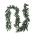 Frosted artificial pine needle Christmas garland for elegant table and stair decoration. - Double Color Snow Garland / 180cm / Frosted Green