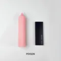 Vela de pilar perfumada rosa acanalada de cera de soja natural para aromaterapia en hogar. - Fósforos + Aroma Floral / Rosa Macaron