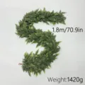 Realistic 1.8m Norfolk pine garland artificial greenery for Christmas holiday mantle decor - 1.8m (140 Tips)