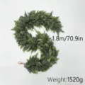 1.8m realistic Norfolk pine garland greenery for mantel fireplace and stair decor - 1.8m (162 Tips)