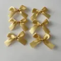 Gold satin hair bows set elegant ribbon hair clips chic barrettes women accessories - Ginger Yellow Bow Hair Clip (Single)