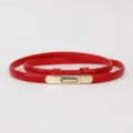 Elegante Damen rotes dünnes Ledergürtel minimalistische Taillenkette Mode Kleid Accessoire. - Rot