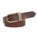 Cintura in vera pelle marrone da donna stile vintage con fibbia ad ardiglione in ottone principale - Kaki / 95