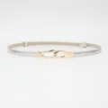 Mooie smalle zilveren damesriem met gouden haakgesp als stijlvolle tailleaccessoire. - Zilver