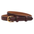 Women leather belt versatile casual dress belt with gold horseshoe buckle dark brown stylish - Coffee