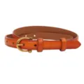Women's leather belt orange gradient vintage metal buckle stylish accessory for jeans - Camel