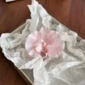 Elegant pink silk phalaenopsis orchid hair claw clip for a fairy-like vacation look. - Duckbill Hair Clips / Champagne