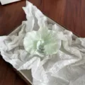 Elegant large pleated light green silk orchid flower hair claw clip for women styles - Duckbill Hair Clips / Light Green