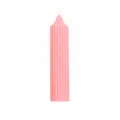Vela aromatica rosa estilo columna romana, diseno acanalado, elegante vela decorativa hogar. - Floral / Rosa Macarrón